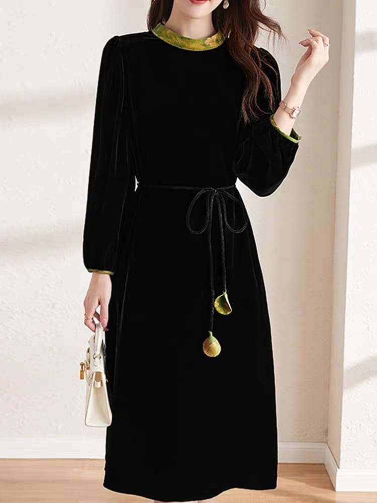 New velvet dress women's banquet dress