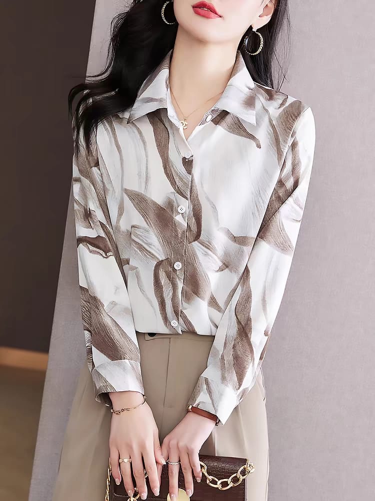 Women's new style long-sleeved shirt, fashionable casual business wear for women
