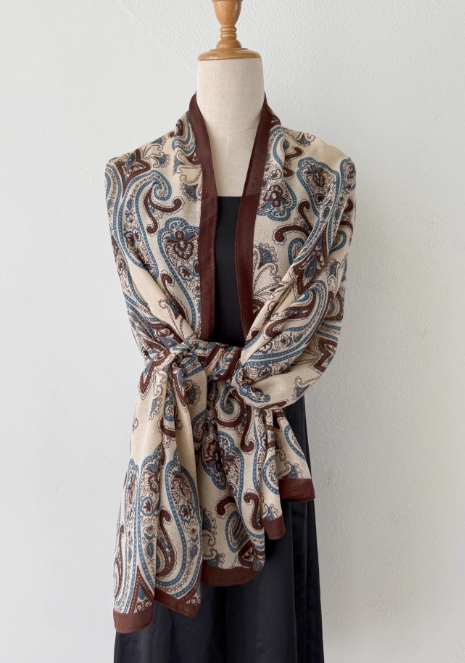 Cashew flower scarf and silk scarf