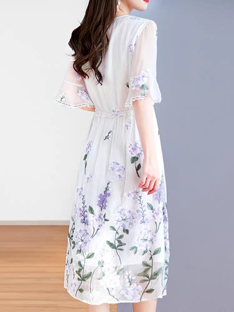 Silk dress women's skirt lace 2024 new style