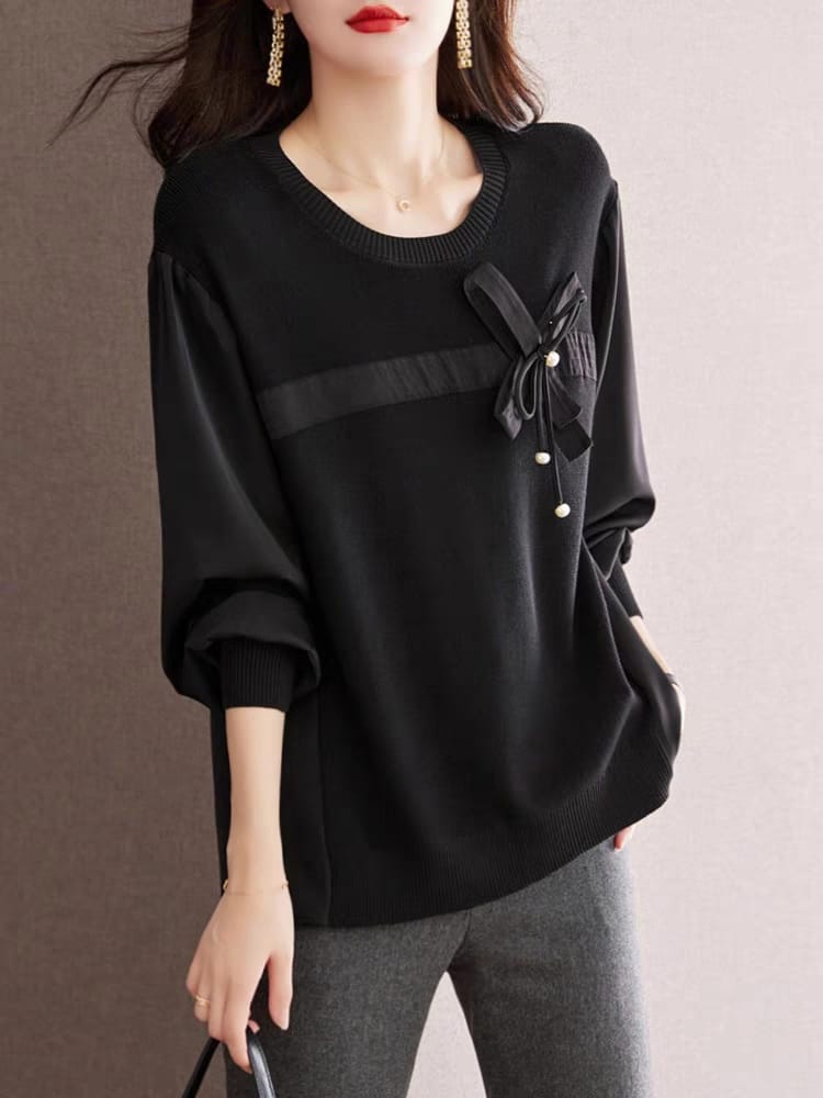 Ice silk sweater trendy tops for women 2024 new style