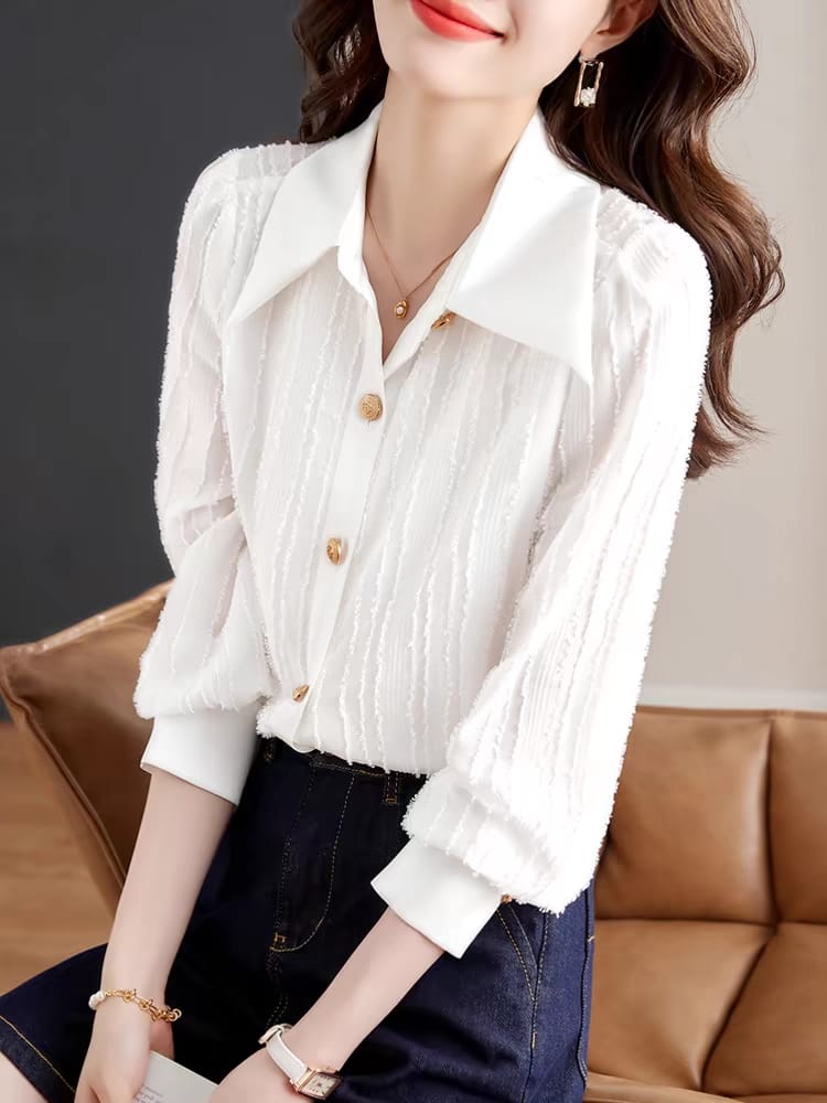 Women's new long-sleeved shirt, fashionable casual high-end professional wear