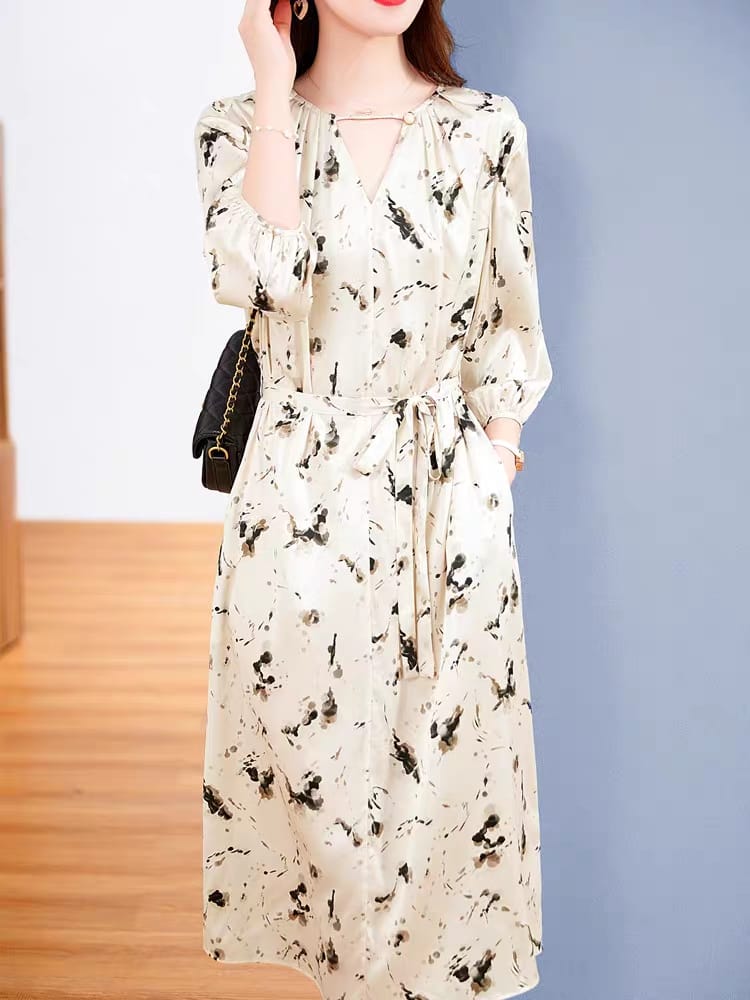 Silk dress women's skirt lace 2024 new summer style