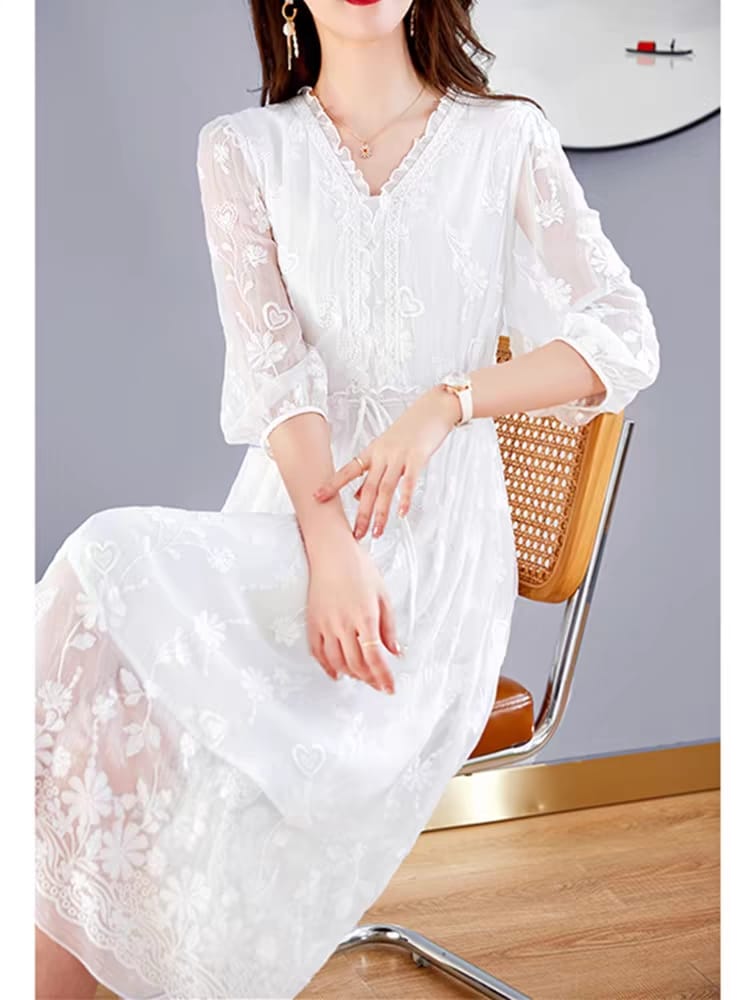 Silk dress women's international luxury new style