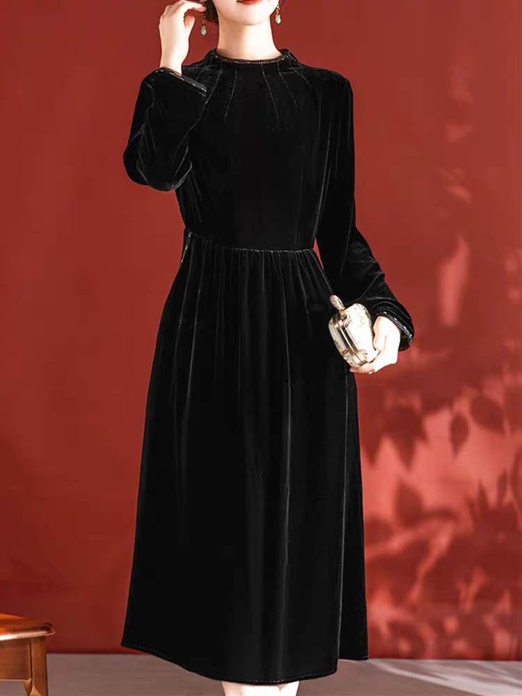 velvet dress women's party dress