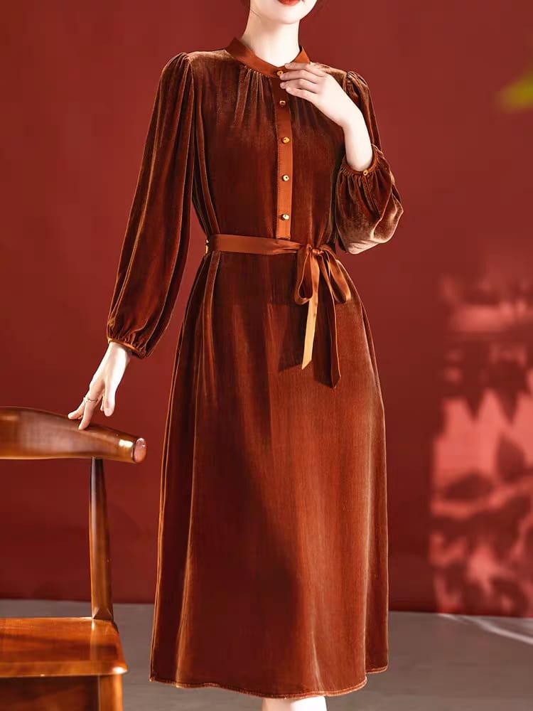 Spring and Autumn Clothing 2024 New Style Velvet Dresses Women's Skirts