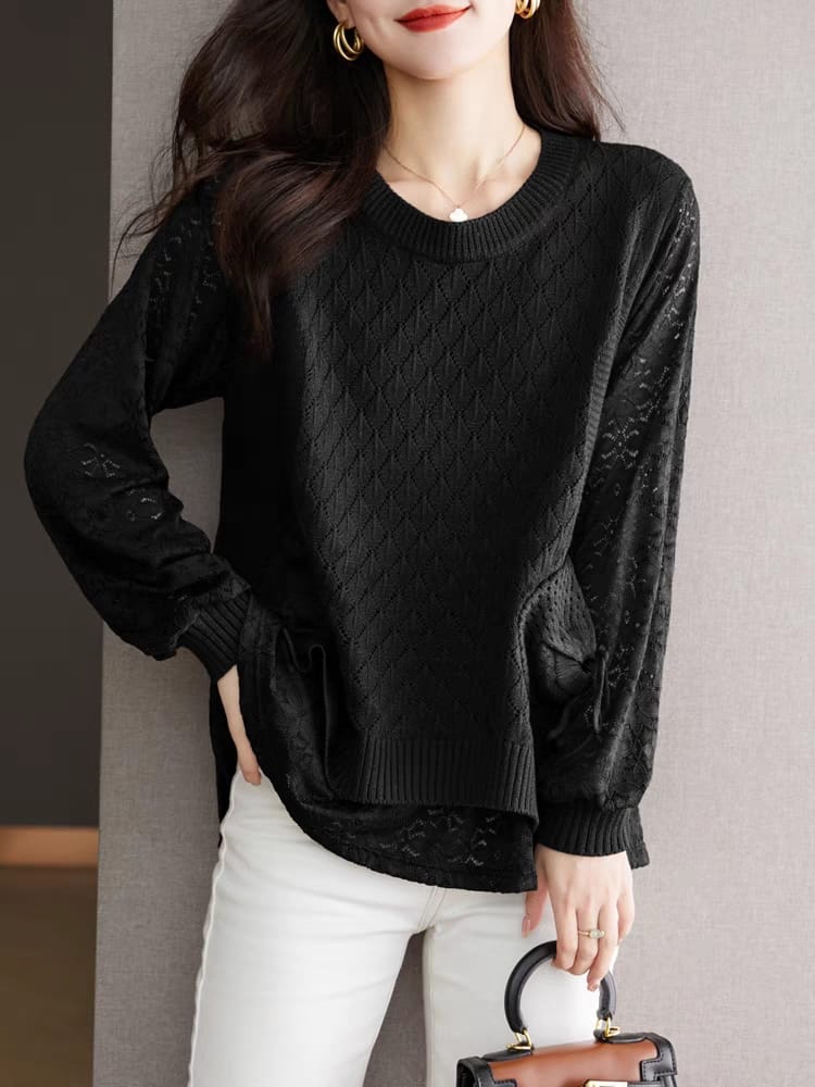Ice silk sweater top 2024 new summer and spring clothing