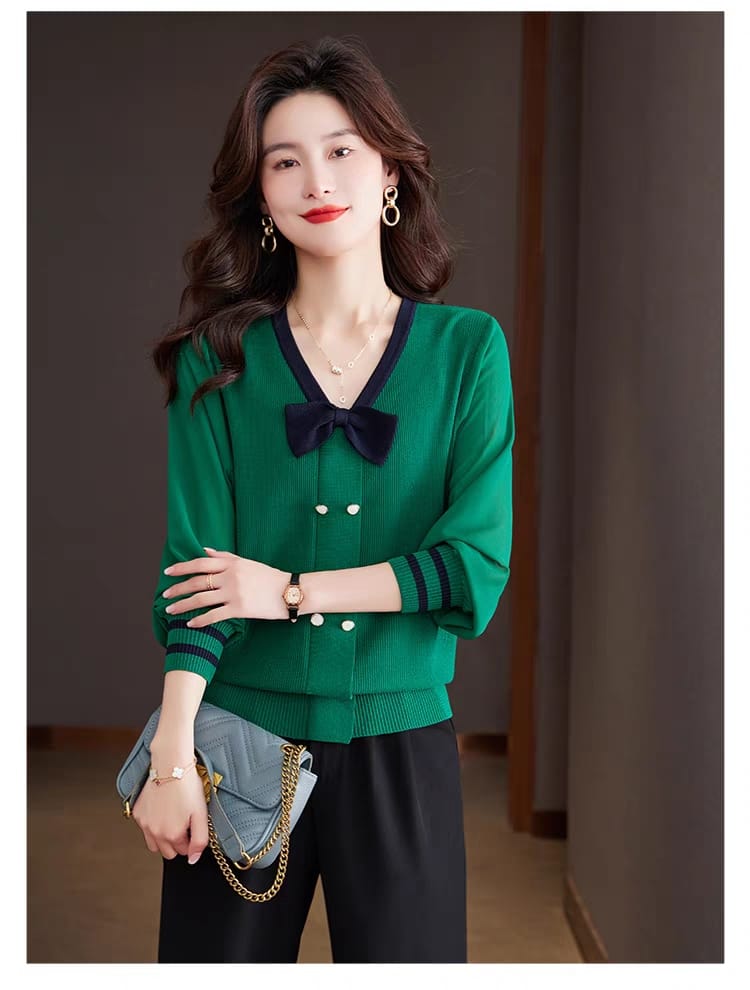 Long-sleeved ice silk sweater 2024 new style