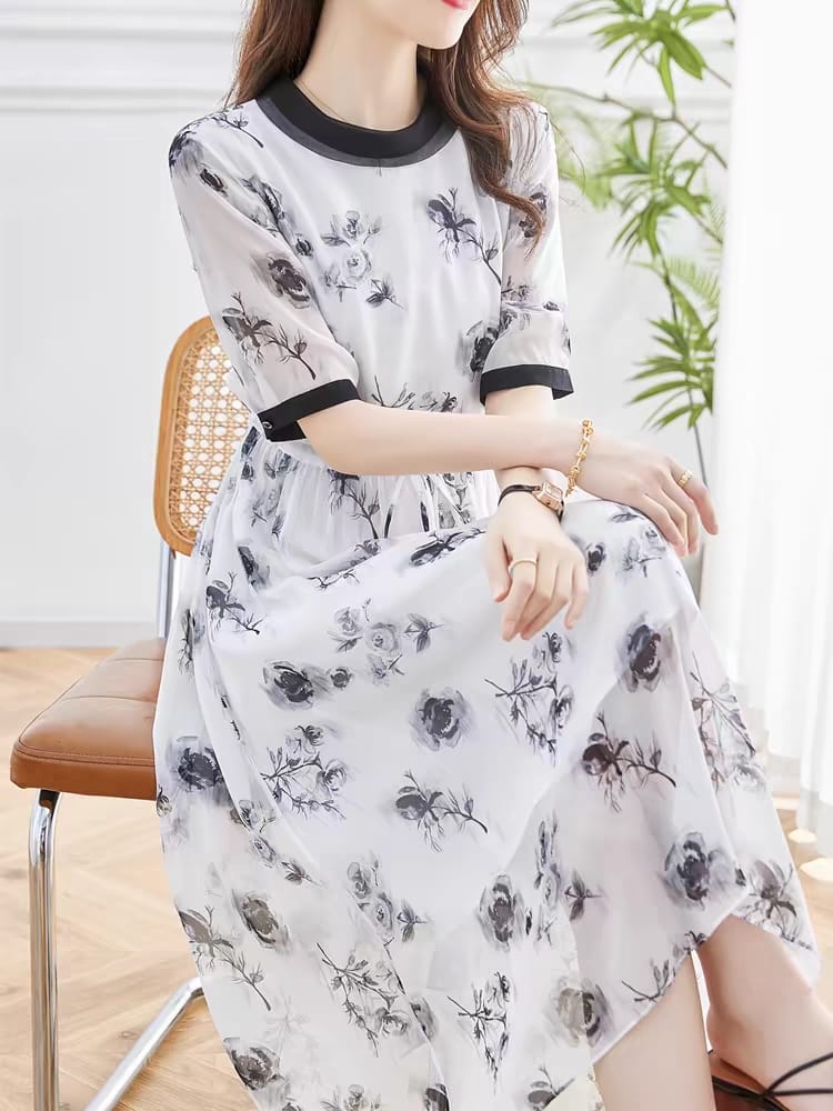 Summer silk dress women's skirt lace 2024 new style