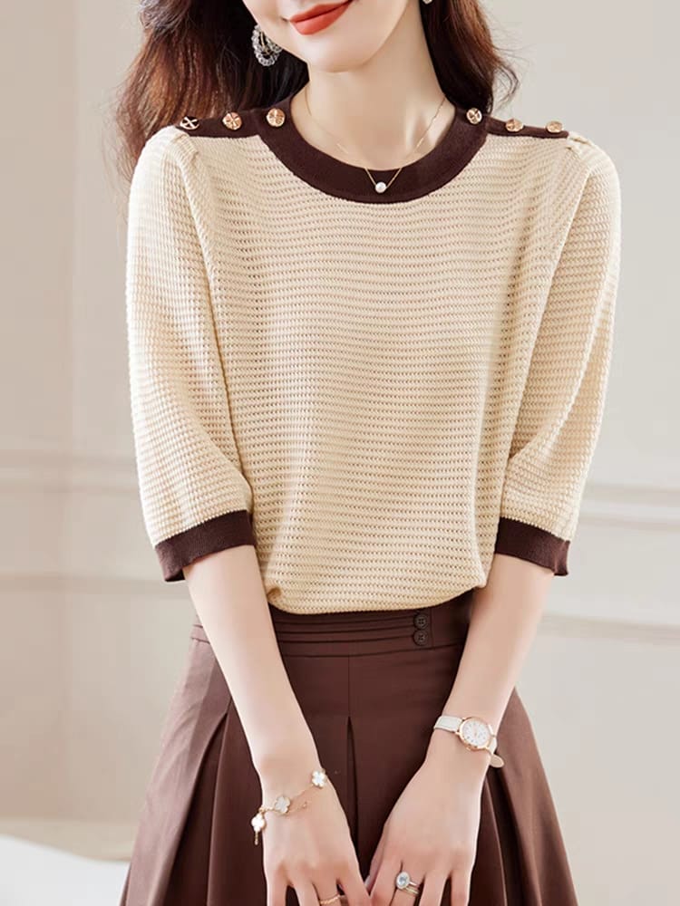 Ice silk sweater trendy tops for women 2024 new summer style