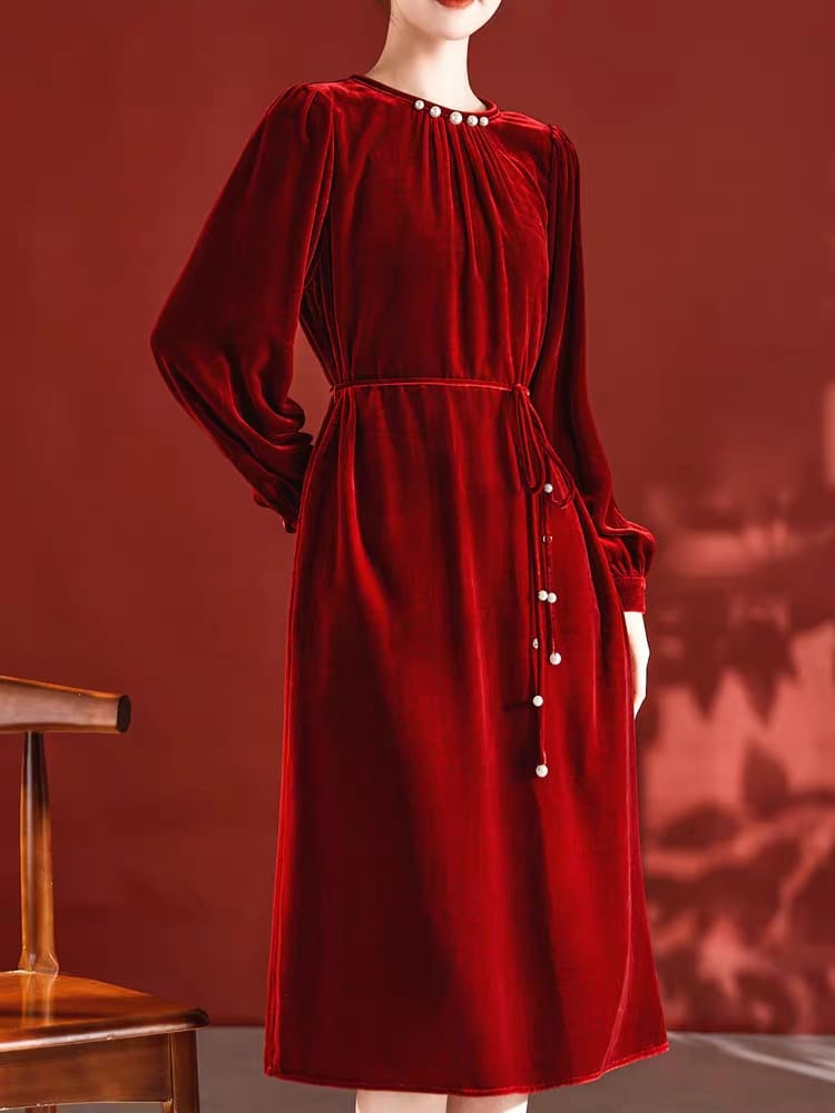 2024 new style velvet dress